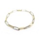 BRACELET DINH VAN CHAINE 19 CM EN OR JAUNE ET OR BLANC 18K 16 GR GOLD CHAIN