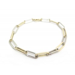 BRACELET DINH VAN CHAINE 19 CM EN OR JAUNE ET OR BLANC 18K 16 GR GOLD CHAIN