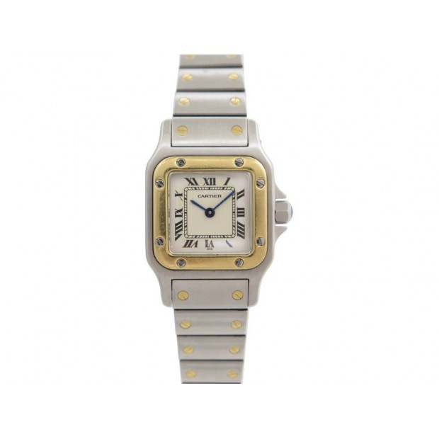 MONTRE CARTIER SANTOS GALBEE 1567 OR & ACIER 24 MM QUARTZ GOLD STEEL WATCH 5500€