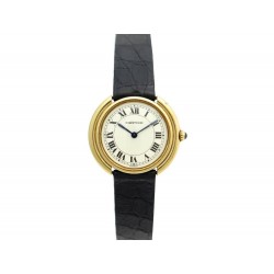 VINTAGE MONTRE CARTIER ELLIPSE 33 MM EN OR 18K JAUNE MECANIQUE GOLD WATCH