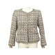 VESTE CHANEL P20665 M 38 EN TWEED DE COTON MARRON COTTON JACKET VEST 4200€