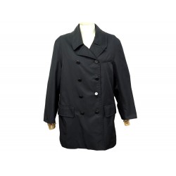 NEUF MANTEAU CHANEL IMPERMEABLE SUR VESTE L 44 EN NYLON NOIR JACKET COAT