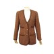 NEUF VESTE CHANEL M 40 EN TWEED DE LAINE ORANGE & CUIR TRESSE NEW JACKET 4200€