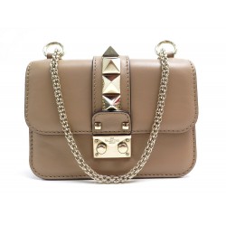 SAC A MAIN VALENTINO MINI VITELLO GLAM LOCK ROCKSTUD FLAP BANDOULIERE CUIR 1640€