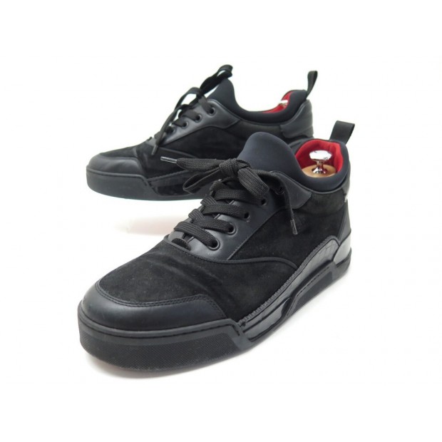 CHAUSSURES CHRISTIAN LOUBOUTIN BASKETS AURELIEN 41.5 EN CUIR NOIR SNEAKERS 945€