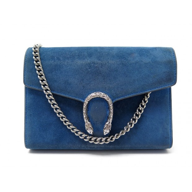 SAC A MAIN GUCCI MINI DYONYSUS 401231 BANDOULIERE EN DAIM BLEU HAND BAG 1200€