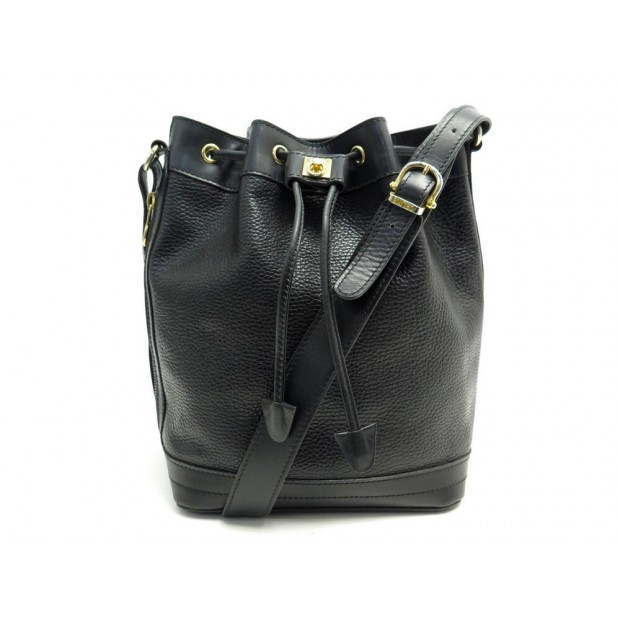 VINTAGE SAC A MAIN CELINE SEAU EN CUIR GRAINE NOIR BANDOULIERE HAND BAG 1500€