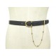 VINTAGE CEINTURE CARTIER TAILLE 75 EN CUIR NOIR BOUCLE C DORE LEATHER BELT 430€