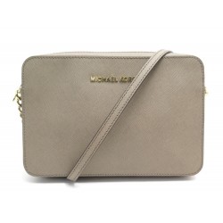 NEUF SAC A MAIN MICHAEL KORS JET SET GM BANDOULIERE CUIR TAUPE HAND BAG 195€