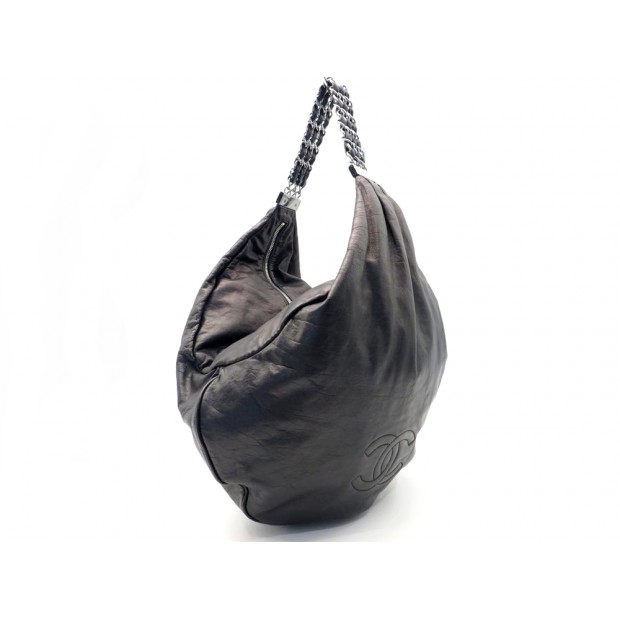 SAC A MAIN CHANEL CABAS CUIR NOIR 