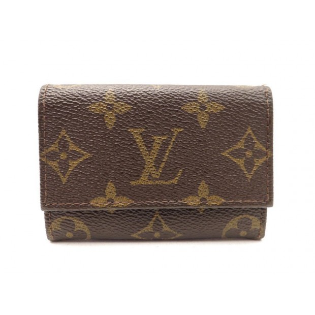 Vintage Louis Vuitton Brown Canvas Monogram Coin Jewelry Purse Pouch Wallet