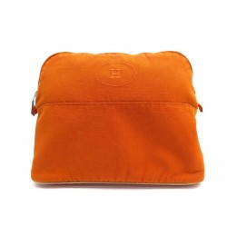 POCHETTE HERMES TROUSSE BOLIDE GM EN TOILE ORANGE CANVAS POUCH 390€