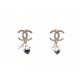 NEUF BOUCLES D'OREILLES CHANEL AB5708 LOGO CC STRASS PERLES DORE EARRINGS 43€