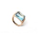 NEUF BAGUE BULGARI MVSA T53 DIAMANTS TOPAZE BLEUE ET OR ROSE 18K + BOITE 4860€