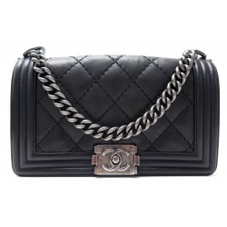 SAC A MAIN CHANEL BOY MEDIUM EN CUIR MATELASSE NOIR BANDOULIERE HAND BAG 5100€