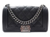 sac a main chanel boy medium en cuir matelasse noir