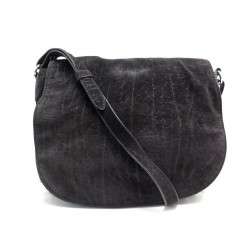 SAC A MAIN ALEXANDER WANG LIA M BANDOULIERE EN CUIR SUEDE NOIR LEATHER HAND BAG