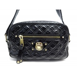 SAC A MAIN MARC JACOBS CAMERA CUIR VERNIS MATELASSE NOIR LEATHER HAND BAG 415€