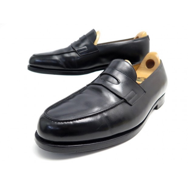 CHAUSSURES JOHN LOBB MOCASSINS LOPEZ 9.5E 43.5 CUIR NOIR EMBAUCHOIRS SHOES 1320€