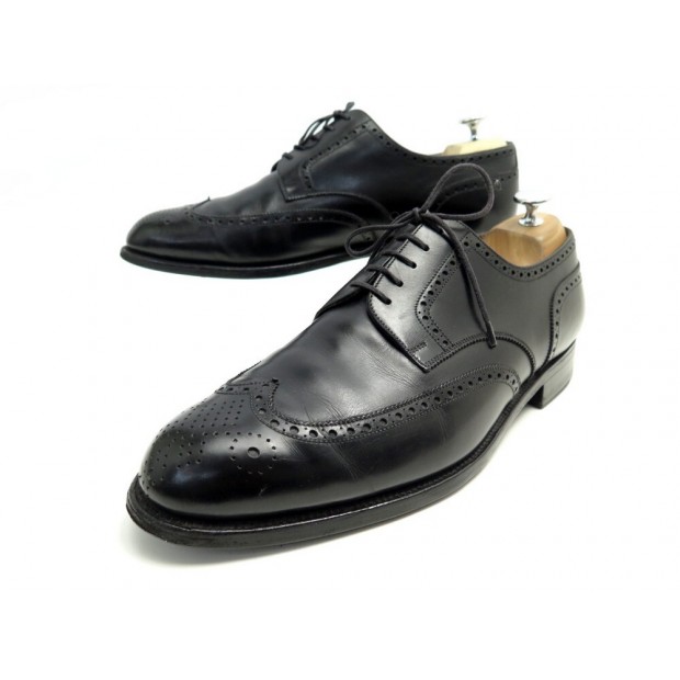 CHAUSSURES JM WESTON DERBY BOUT FLEURI 587 10D 44 CUIR NOIR LEATHER SHOES 820€