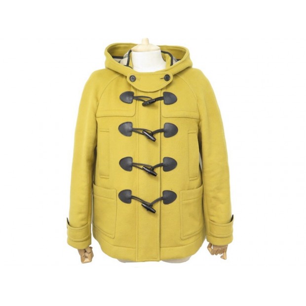 NEUF MANTEAU BURBERRY DUFFLE COAT M 40 EN LAINE JAUNE NEW WOOL 1350€