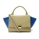 SAC A MAIN CELINE TRAPEZE MM BANDOULIERE CUIR BEIGE & BLEU LEATHER HANDBAG 2500€