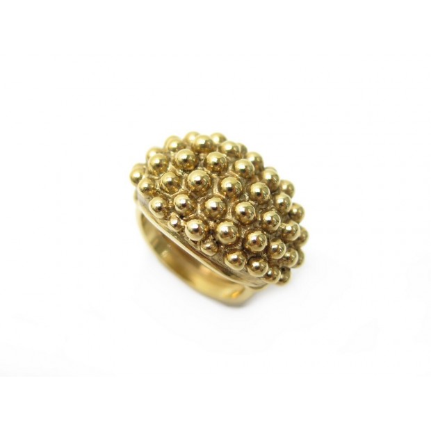 VINTAGE BAGUE YVES SAINT LAURENT TAILLE 56 EN METAL PERLE DORE GOLDEN RING