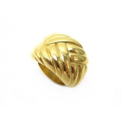 VINTAGE BAGUE YVES SAINT LAURENT EPI DE BLES TAILLE 55 EN METAL DORE GOLDEN RING