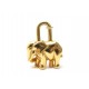 RARE CADENAS HERMES CHARM ELEPHANT EN METAL DORE PENDENTIF PORTE CLE PADLOCK