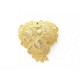 NEUF VINTAGE BROCHE YVES SAINT LAURENT FEUILLE DOREE & PERLE PENDENTIF BROOCH