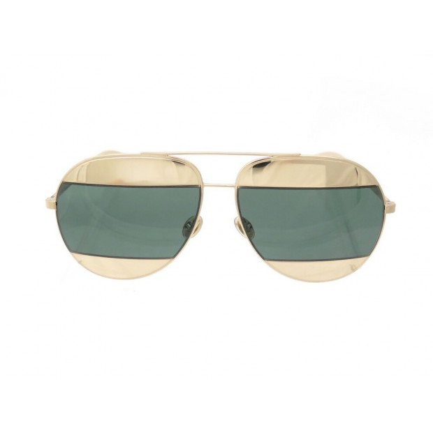 LUNETTES DE SOLEIL CHRISTIAN DIOR SPLIT 0085 EN METAL DORE +ETUI SUNGLASSES 510€