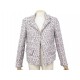 VESTE CHANEL M 38 EN TWEED DE LAINE BLANC ROSE WOOL JACKET VEST 4200€