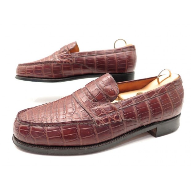 CHAUSSURES JM WESTON MOCASSIN 8D CUIR CROCODILE 