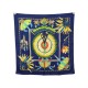 FOULARD HERMES BRAZIL BOURTHOUMIEUX CARRE 90 EN SOIE BLEU + ETUI SILK SCARF 385€