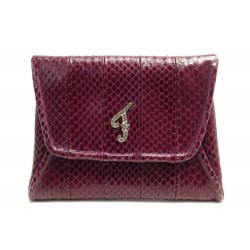 SAC POCHETTE FENDI 8BP066 EN CUIR SERPENT AYERS BORDEAUX TROUSSE POUCH CLUTCH