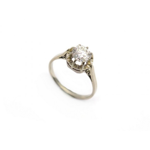 BAGUE SOLITAIRE T52 EN OR JAUNE 18K ET DIAMANT 0.99 CARATS DIAMOND & GOLD RING