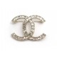 NEUF BROCHE CHANEL LOGO CC & STRASS CARRES EN METAL DORE NEW GOLDEN BROOCH 570€