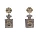 NEUF BOUCLES D'OREILLES CHANEL BOUTEILLE PARFUM NUMERO 5 EN METAL ARGENTE 890€