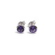 NEUF BOUCLES D'OREILLES POIRAY LOLITA EN AMETHYSTE & OR BLANC 18K EARRINGS 500€