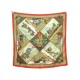 FOULARD HERMES VOYAGES EN RUSSIE DUBIGEON CARRE 90 SOIE + BOITE SILK SCARF 385€