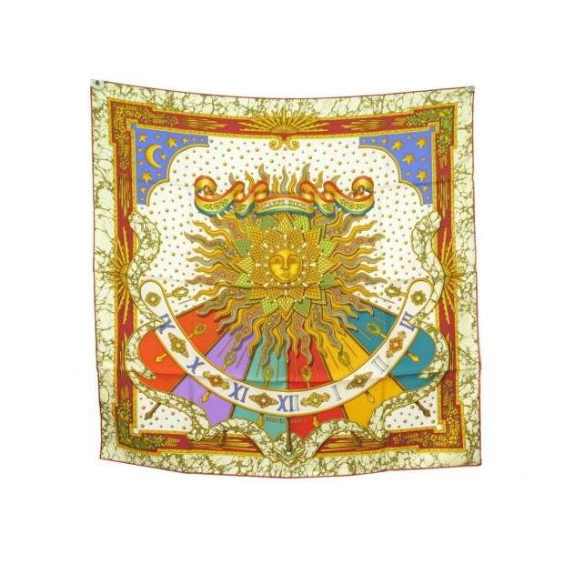 NEUF FOULARD HERMES CARPE DIEM METZ CARRE 90 EN SOIE + BOITE NEW SILK SCARF 385€