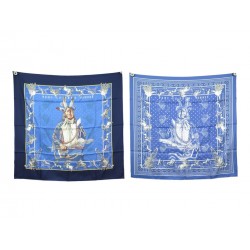 NEUF FOULARD HERMES PANI LA SHAR PAWNEE CARRE 90 DOUBLE FACE SOIE NEW SCARF 520€