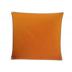 NEUF FOULARD HERMES CARRE 70 PLISSE UNI ORANGE EN SOIE + BOITE SILK SCARF 285€