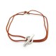 COLLIER HERMES GLENAN 37 CM ARGENT MASSIF & CORDON ORANGE + BOITE BRACELET 270€