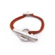 BRACELET HERMES GLENAN 16 CM ARGENT MASSIF & CORDON ORANGE SILVER JEWEL 240€