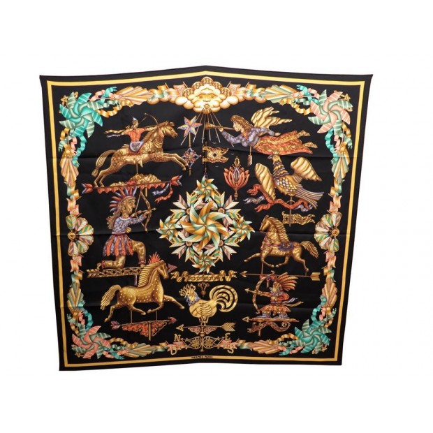 NEUF FOULARD HERMES LES GIROUETTES CARRE SOIE SILK SCARF 