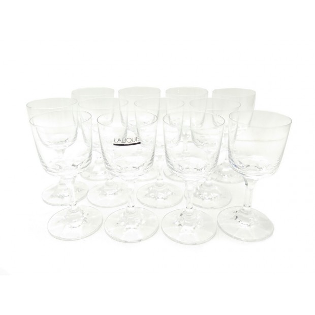 NEUF LOT DE 12 VERRES LALIQUE CHENONCEAUX A VIN BLANC CRISTAL NEW GLASSES 1560€