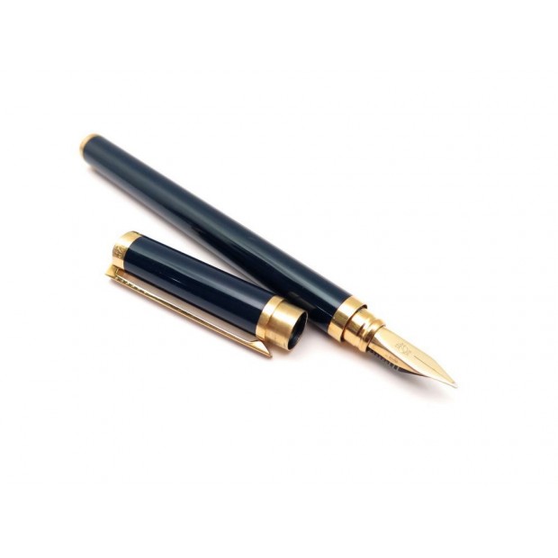 STYLO A PLUME ST DUPONT LAQUE DE CHINE BLEU 