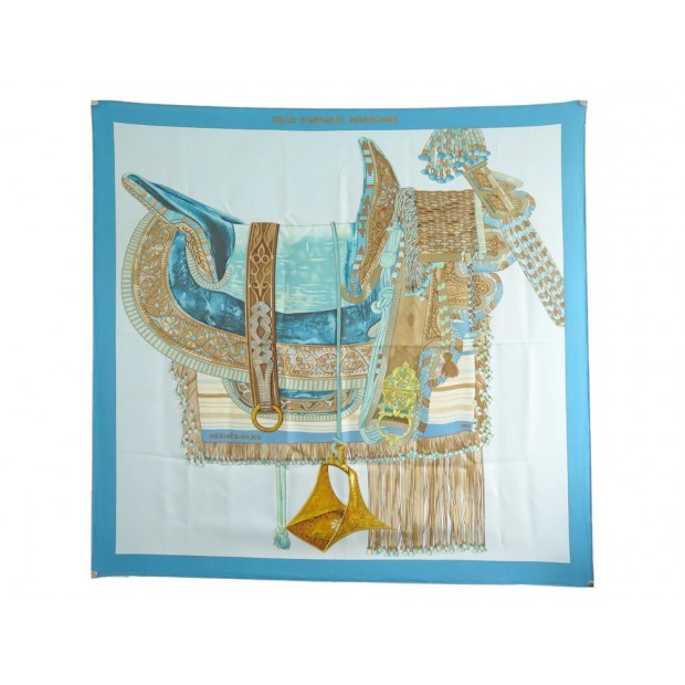 FOULARD HERMES SELLE D'APPARAT MAROCAINE KAMINSKI CARRE 90 SOIE SILK SCARF 385€