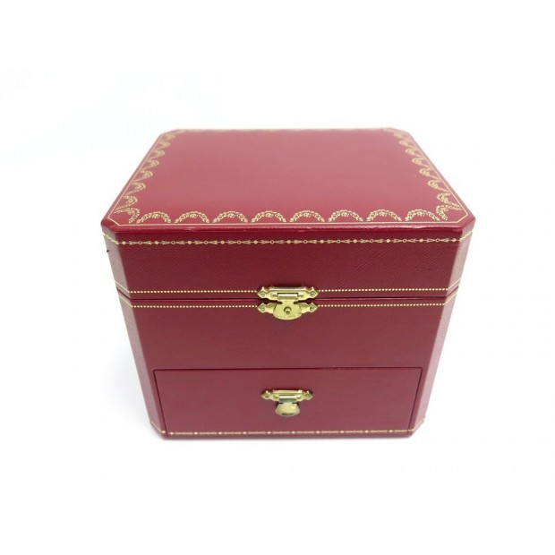 BOITE CARTIER A BIJOUX MONTRE EN CUIR ROUGE COWA0045 PANTHERE SANTOS WATCH BOX